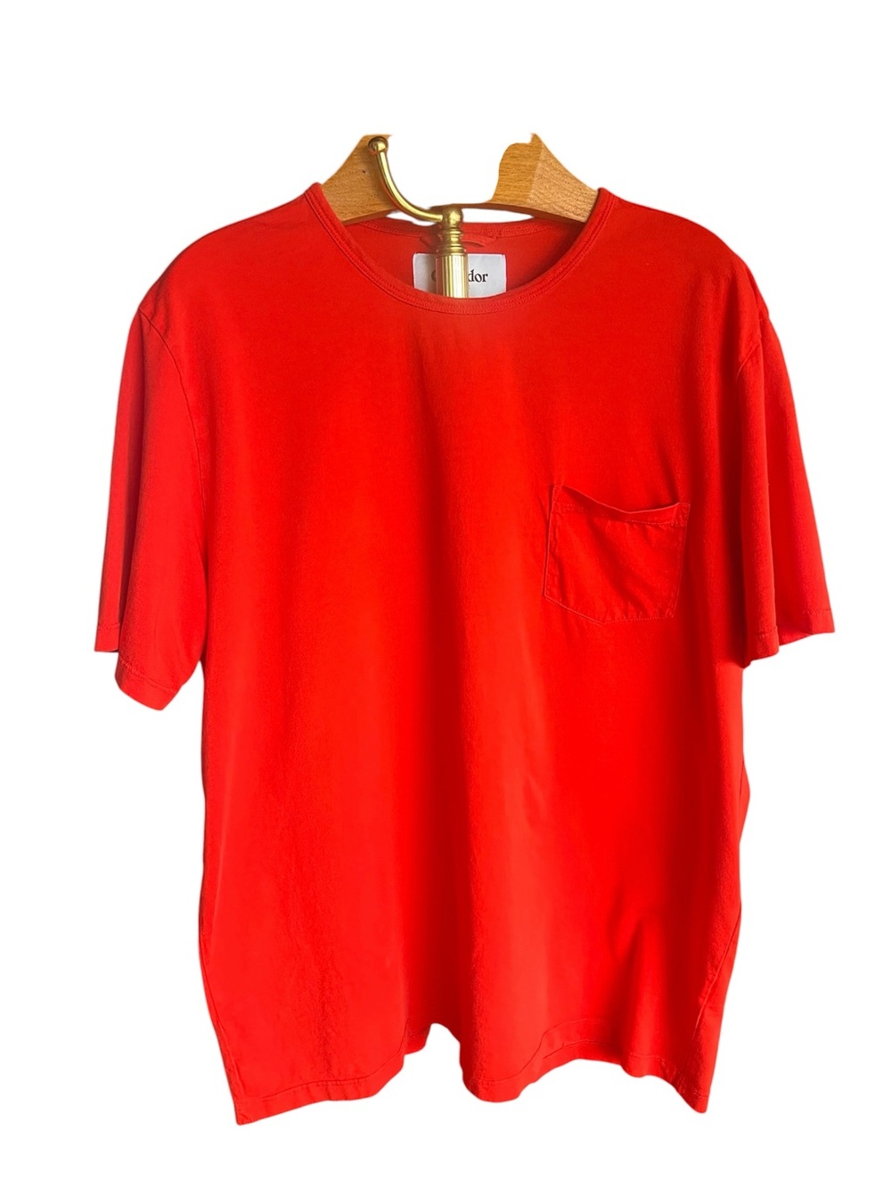 Corridor NYC Men's Red Short Sleeve Pocket Tee Organic Pima Cotton XXL